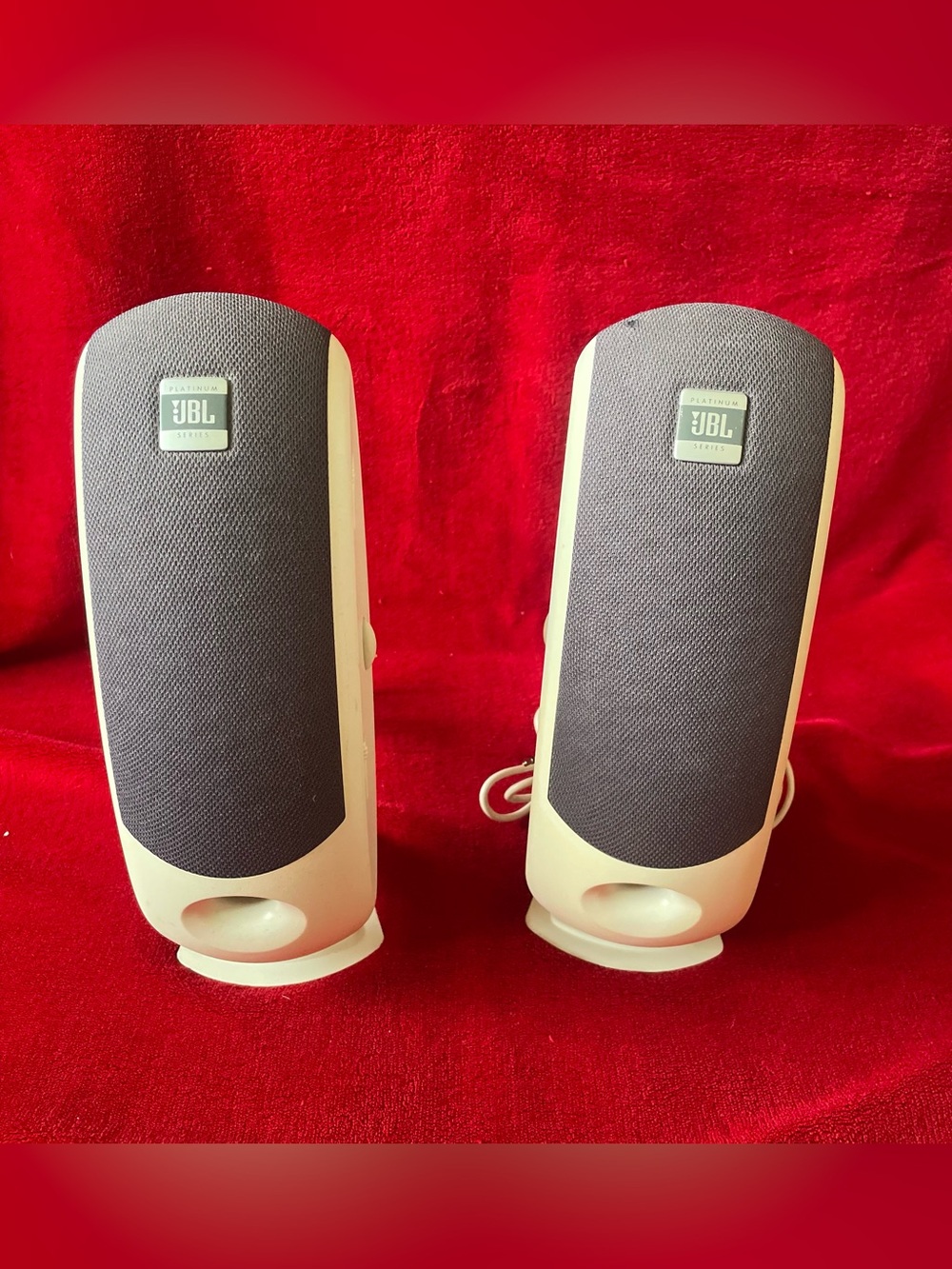 Vintage JBL Platinum Series Computer Speakers with Cables In Working Condition